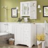Bathroom Vanity With Sink, Modern Elegant Bathroom Storage Cabinet With 3 Drawers And Adjustable Shelves, Freestanding Vanity Set With Mirror Cabinet, Single Sink Bathroom Vanity - White - Image 18