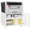 Office Furniture Copier Cabinet 2 Door Steel Copier Stand Mobile Pedestal File Printer Stand - White - Image 8