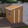 Heavy Duty Metal Storage Shed With Double Doors, Windows & Ventilation Weatherproof Iron Outdoor Garden Shed - Brown - Image 2