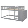 Full Over Full Bunk Bed With 4 Drawers And 3 Shelves - Gray - Image 4