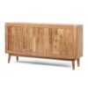 Boho Handcrafted 3 Door Sideboard, Carved Texture & Artisanal Charm - Natural - Image 9