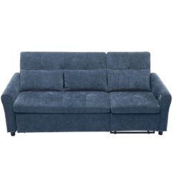 2 In 1 Sofa, 3 Seater Sofa With Sofa Bed And Reversible Recliner - Blue