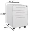 3 Drawer Mobile File Cabinet Under Desk Office, Simple Style Versatile Storage Cabinet For Legal / Letter / A4 Files, 5 Wheel Design Anti-Tilting Cold Rolled Steel Waterproof Moisture-Proof - White - Image 23
