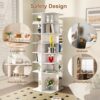7 Tier Square Rotating Shoe Rack Tower With 360° Spinning Organizer - White - Image 9