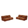 Modern L - Shaped Modular Sofa Set High Comfort Chenille Fabric, Freely Arrangeable For Living Room - Orange - Image 10