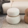 Snowman Stool With Greig Plush Cushion, Playful And Cute Design For Any Space - White - Image 7