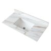 Vanity Top With Undermount Sink And Backsplash, Sintered Stone - Carrara White Marble - Image 7