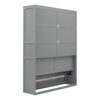 Queen Size Murphy Wall Bed With Shelves, Space Saving And Construction - Gray - Image 2