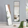 Aluminum Frame Minimalist Mirror, Bathroom Bedroom Wall Mirror, Elevating Contemporary Interiors, Can Be Wall Mounted Or Opened As A Standing Mirror - Black - Image 11