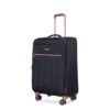 4 Piece Set (16/20/24/28), Softshell Suitcase Spinner Wheels Terylene Luggage Sets Carry On Suitcase Luggage Lightweight Durable Suitcase - Black - Image 12
