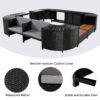 Spa Surround Spa Frame Quadrilateral Outdoor Rattan Sectional Sofa Set With Mini Sofa, Wooden Seats And Storage Spaces - Gray - Image 6