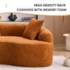 Compression Sofa:4 Seater Orange Sofa With Wood Grain Chenille Fabric, 30D, 60 Hardness Full Sponge, 4 Pillows For Living Room, Home Furniture Sleeper Sectional Sofa For Apartment - Image 5