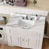 Marble Vanity Top With Undermount Sink And Backsplash, Sintered Stone - Carrara White - Image 9