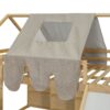 Full Size Loft Bed House Shaped Frame With Tent - Natural / Beige - Image 10