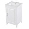 Modern 20.3" Bathroom Vanity With Sink, Functional Drawer, Soft Closing Door - White - Image 13