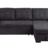 Toby - Reversible Sleeper Sectional Sofa With Storage Chaise Cup Holder Charging Ports And Pockets - Black - Image 2