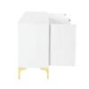 Multi Functional Storage Cabinet, 4 Door Sideboard With Unique Texture, Adjustable Shelves - White - Image 11