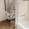 Aluminium Alloy Bathtub Shower Door With SGCC Tempered Glass - Brushed Nickel - Image 7