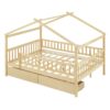 Full Size House Bed With 2 Drawers - Natural - Image 3