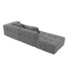 3 Piece Free Combination L Shaped Modular Sectional, Minimalist Floor Couch Set, Convertible Foam Filled Cloud Compressed Couch For Living Room - Gray - Image 8