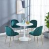 Tulip Table Mid-Century Dining Table For 2-4 People With Round MDF Table Top, Pedestal Dining Table, End Table Leisure Coffee Table - White - Image 5