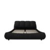 King Size Luxury Upholstered Platform Bed With Oversized Padded Backrest And Solid Wood Frame, Suitable For Multiple Heights Of Mattresses - Black - Image 12