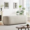 Larisa - Mid-Century Modern Linen Sofa - Cream - Image 6