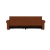 Pull Out Sofa Bed, 3 In 1 Faux Leather Convertible Sleeper Sofa With Nailhead Trim & Rolled Arm Multifunctional Sofa Bed For Living Room - Light Brown - Image 11