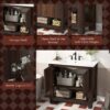 36" Modern Bathroom Vanity With Rectangle Ceramic Sink, Bathroom Cabinet And 45 Degrees Free Handle Design Soft Closing Doors, 1 Open Shelf At The Bottom - Dark Brown - Image 6