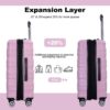 Luggage Set Of 5 Pieces, Expandable Hard Pc Luggage Set With Tsa Lock For Rotating Wheels, Lightweight Rolling Luggage - Pink - Image 6
