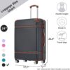 Hardshell Luggage With Tsa Lock, 24" Expandable Lightweight Suitcase With Spinner Wheels, Single Vintage Luggage - Black - Image 2