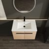 Bathroom Vanity With Resin Countertop Sink, 30" 2 Doors Cabinet Set - Oak - Image 7