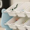 Kids Toy Storage Organizer With 2 Tier Bookshelf, Toy Storage With 12 Bins - Blue - Image 9