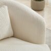Upholstered Metal Base 360 Degree Swivel Barrel Soft Chair With Pillow, For Club, Living Room, Bedroom, Office As Well As Reading Armchair - Ivory - Image 8