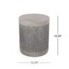 Outdoor Lightweight End Table Round Concrete Outdoor Side Table - Natural - Image 5