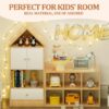 Versatile Children's Bookshelf With House Shaped Design Multifunctional Storage - Burly Wood - Image 5