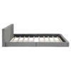 Queen Size Upholstered Platform Bed, Grounded Bed With Solid Frame - Gray - Image 3