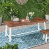 Equilibrium - Outdoor Dining Table With Slat Top - Dark Brown - Image 7