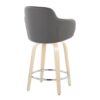 Boyne - Contemporary Fixed Height Counter Stool With Swivel With Round Footrest (Set of 2) - Natural / Gray - Image 4