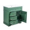 30" Bathroom Vanity With Sink, 1 Tip Out Drawer, 3 Drawers, Door Shelf, Soft Closing Door - Green - Image 15