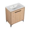 30" Bathroom Vanity Base With Basin And Storage Cabinet - Oak - Image 11