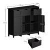 Storage Cabinets, Wooden Floor Cabinet, With Drawers And Shelves Storage Cabinets, Accent Cabinet For Living Room, Bedroom, Bathroom Furniture Home Decor - Black - Image 7