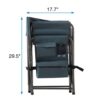 Padded Folding Outdoor Chair With Storage Pockets, Lightweight Oversized Directors Chair For Indoor, Outdoor Camping, Picnics And Fishing - Blue / Gray - Image 12