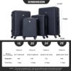 Luggage 4 Piece Lightweight Suitcase With Rotating Wheels, 24" And 28" With Tsa Lock, (16/20/24/28) - Black - Image 3