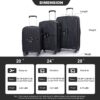 Expandable Hardshell Suitcase Double Spinner Wheels Pp Luggage Sets Lightweight Durable Suitcase & Tsa Lock, 3 Piece Set (20/24/28) - Black - Image 3