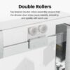 Semi Frameless Double Sliding Shower Door With SGCC Tempered Glass - Brushed Nickel - Image 5