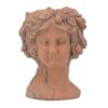 8X9X11.5" Head Bust Planter, Greek Style Cement Head Planter, Indoor Outdoor Home Garden Decor - Brown - Image 2