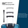 3 Piece Luggage Sets Lightweight Suitcase With Two Hooks, Spinner Wheels, (20/24/28) - Dark Blue - Image 5