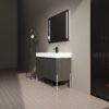 Freestanding Bathroom Vanity With Resin Sink And Storage Cabinet - Dark Oak - Image 5
