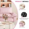 Queen Pull Out Sofa Bed, 3 In 1 Convertible Sleeper Sofa Multifunctional Velvet Loveseat Bed - Pink - Image 17